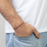 Pulsera de hombre, Acero inoxidable, Howlita artificial