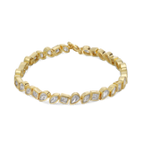 Pulsera de tenis, Bañado en oro, Zirconia cúbica artificial