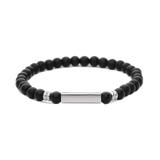 Pulsera de hombre, Acero inoxidable, Ónix artificial