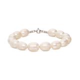 Pulsera de perlas, Plata 925 bañada en rodio, Perla cultivada