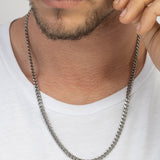 collar de hombre, Acero inoxidable, Sin piedra