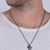 collar de hombre, Acero inoxidable, Sin piedra