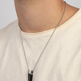 collar de hombre, Acero inoxidable, Sin piedra