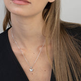 Collar colgante, Plata 925 bañada en rodio, Zirconia cúbica artificial