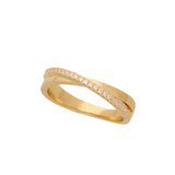 Anillo Delicado, Bañado en oro, Zirconia cúbica artificial