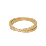 Anillo Delicado, Bañado en oro, Zirconia cúbica artificial