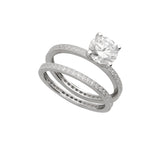 Anillo Delicado, Plata 925 bañada en rodio, Zirconia cúbica artificial