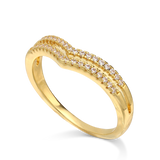 Anillo Delicado, Bañado en oro, Zirconia cúbica artificial