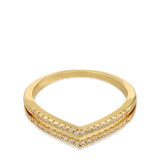 Anillo Delicado, Bañado en oro, Zirconia cúbica artificial