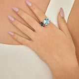 Anillo Delicado, Plata de Ley 925, Cristal Swarovski artificial