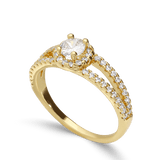 Anillo Delicado, Bañado en oro, Zirconia cúbica artificial