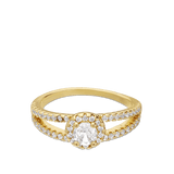 Anillo Delicado, Bañado en oro, Zirconia cúbica artificial