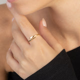 Anillo Delicado, Bañado en oro, Zirconia cúbica artificial