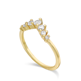 Anillo Delicado, Bañado en oro, Zirconia cúbica artificial