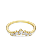 Anillo Delicado, Bañado en oro, Zirconia cúbica artificial