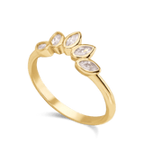 Anillo Delicado, Bañado en oro, Zirconia cúbica artificial, Perla cultivada