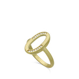 Anillo Delicado, Bañado en oro, Zirconia cúbica artificial