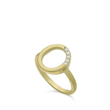 Anillo Delicado, Bañado en oro, Zirconia cúbica artificial