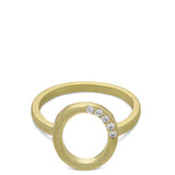 Anillo Delicado, Bañado en oro, Zirconia cúbica artificial