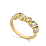 Anillo Delicado, Bañado en oro, Zirconia cúbica artificial