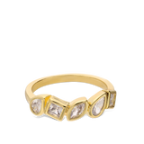 Anillo Delicado, Bañado en oro, Zirconia cúbica artificial