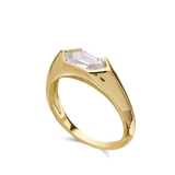 Anillo Delicado, Bañado en oro, Zirconia cúbica artificial