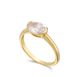 Anillo Delicado, Bañado en oro, Zirconia cúbica artificial