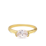 Anillo Delicado, Bañado en oro, Zirconia cúbica artificial