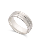 anillo de hombre, Acero inoxidable, Zirconia cúbica artificial