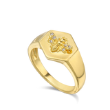 Anillo Delicado, Bañado en oro, Zirconia cúbica artificial