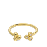 Anillo Delicado, Bañado en oro, Zirconia cúbica artificial