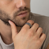 anillo de hombre, Acero inoxidable, Sin piedra